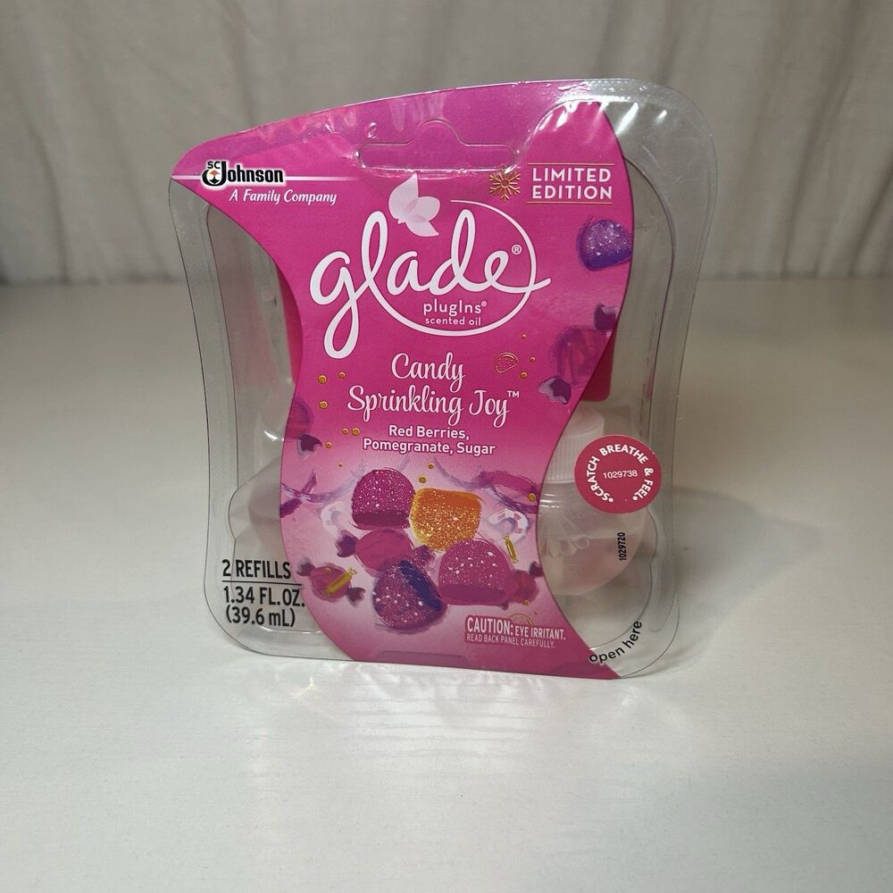 New Glade Plug Ins Candy Sprinkling Joy Oil Refills Limited Edition 2 Pack